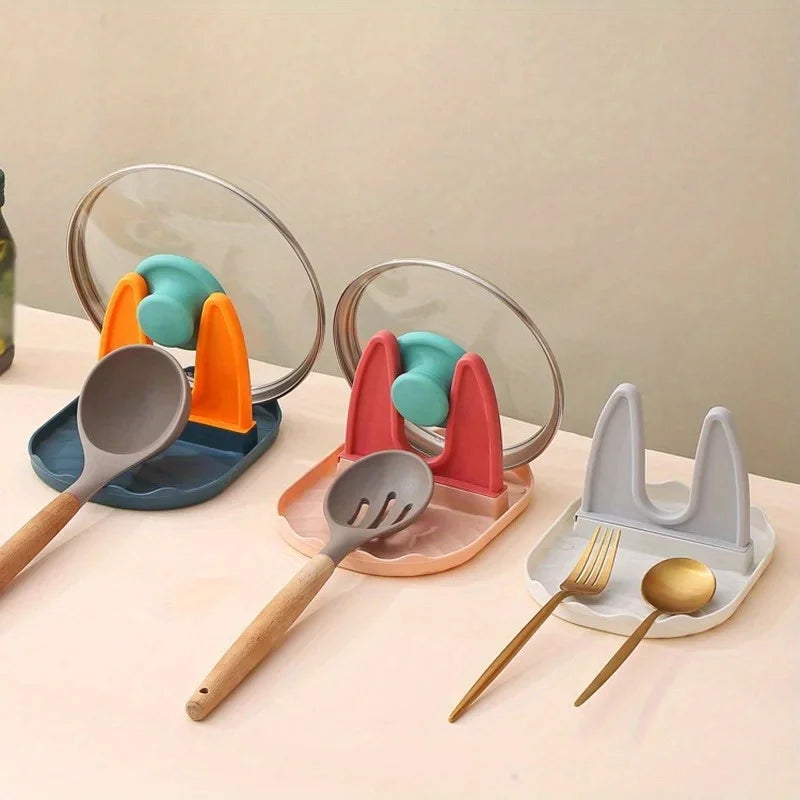 Pan Lid Holder & Spoon Rest – Multi-Slot Utensil Stand Kitchen Utensil Stand Babs