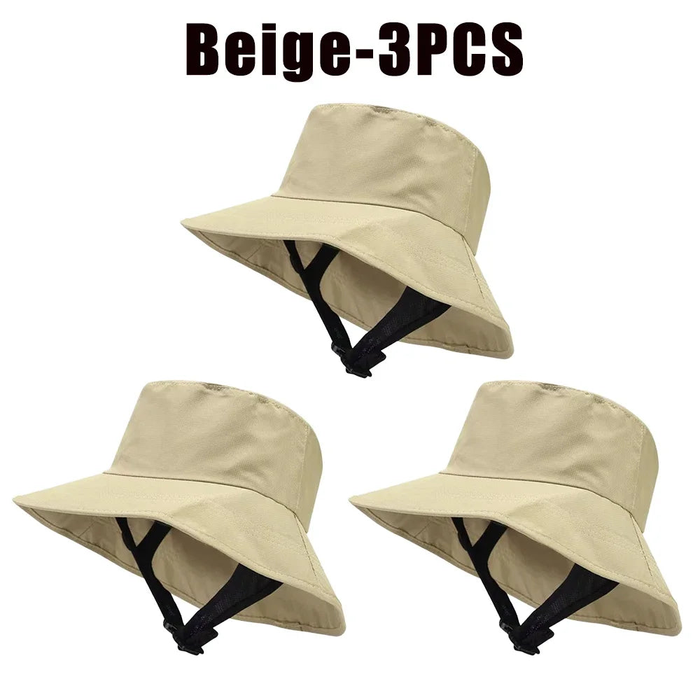 UPF 50+ Mesh Bucket Hat – Breathable Sun Hat Men & Women Bucket Sun Hat Babs Beige-3PCS