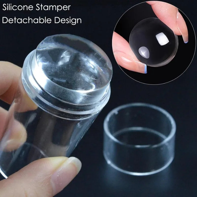 Nail Stamper Set – Jelly Head, Scraper & Stamping Plate Tool Nail Art Stamper Babs
