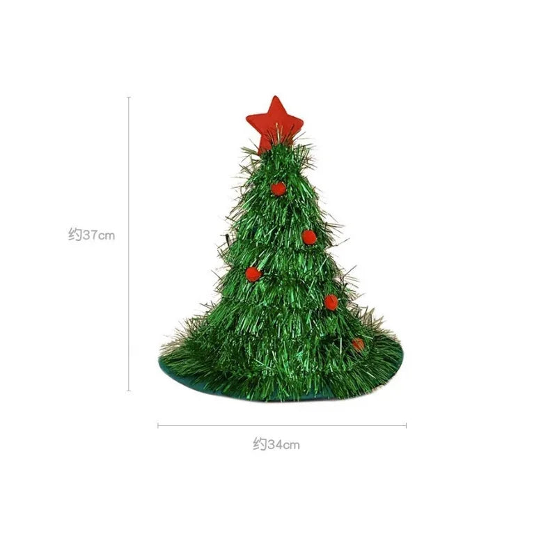 Christmas Tree Santa Hat Headbands – Party Props for All Ages Holiday Costume Headband Babs