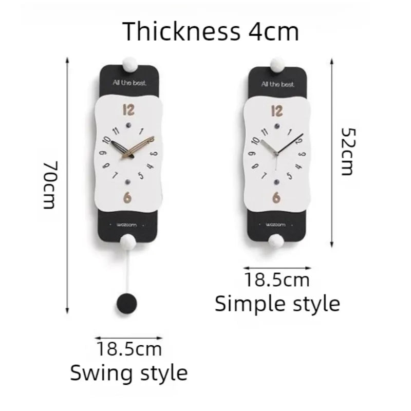 Modern Luxury Silent Pendulum Wall Clock – Minimalist Decor Pendulum Wall Clock Babs