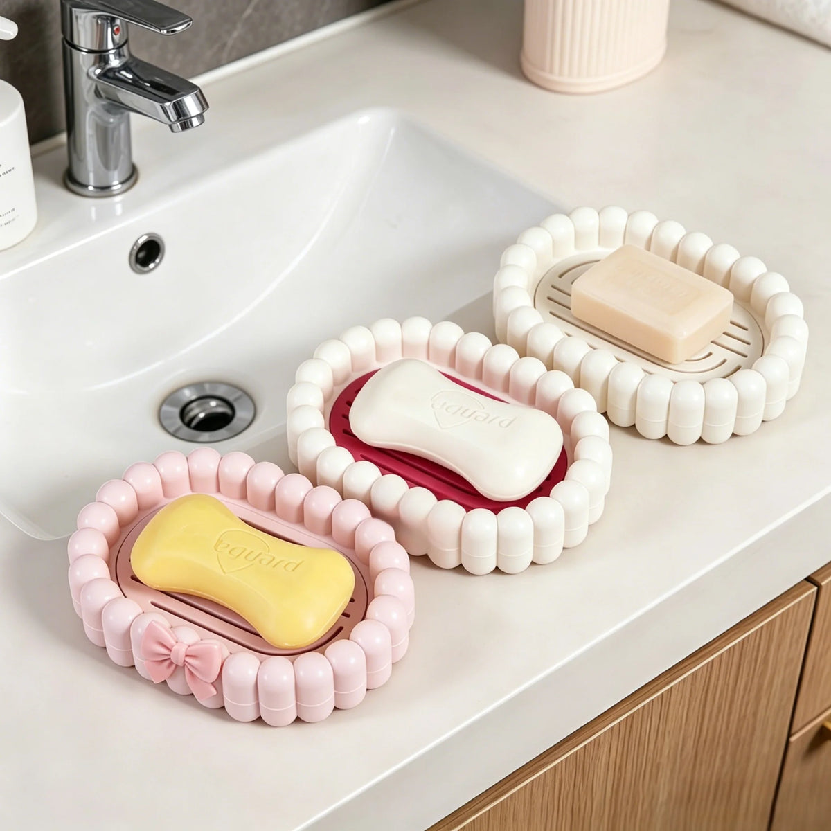 Double Layer Soap Box with Drainage & Anti-Slip Soap Holder Soap Dish Holder Babs