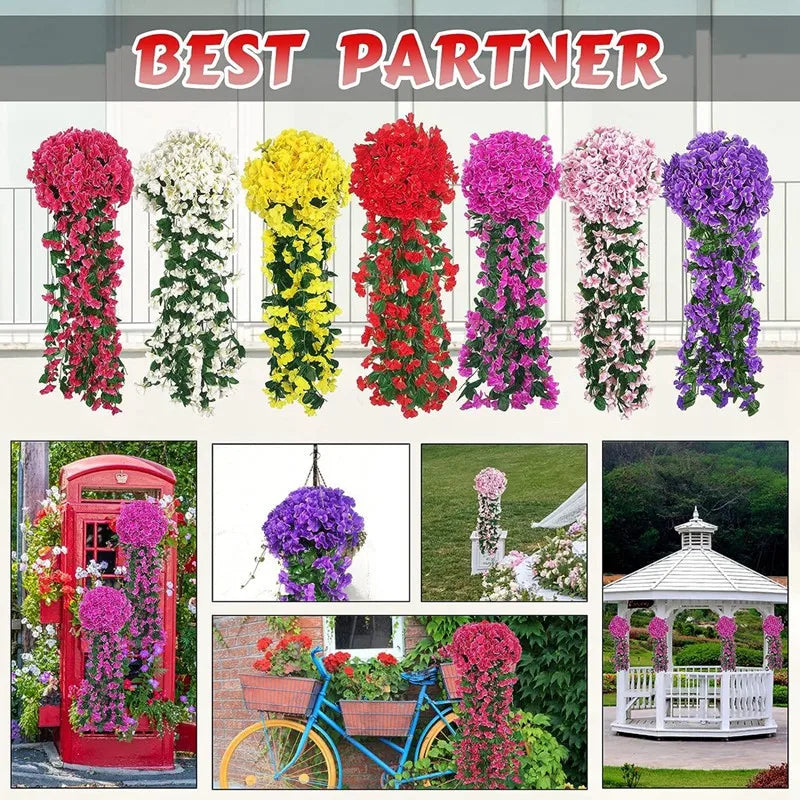 Artificial Silk Rose Vine Garland – Wedding & Home Wall Decor Artificial Flower Vine Babs
