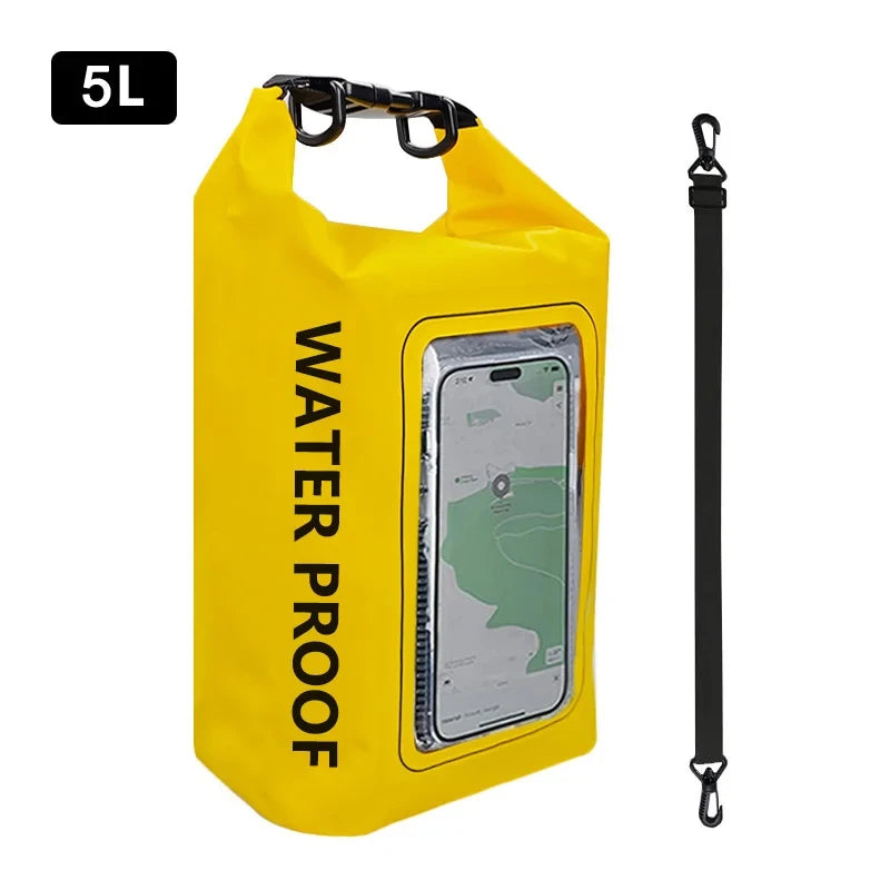 Waterproof Dry Bag 2L 5L PVC Touch Screen Outdoor Backpack Waterproof Dry Bag Babs 5L Y
