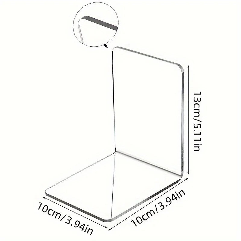 Acrylic Bookend Stand – Desktop Bookshelf & Storage Rack Acrylic Bookend Stand Babs Clear