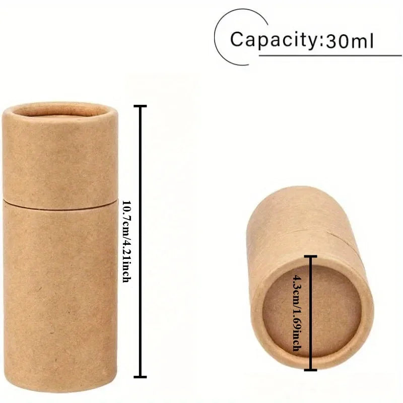 12pcs Kraft Cardboard Round Tubes – 30ml Small Organizer Boxes Cardboard Storage Tubes Babs