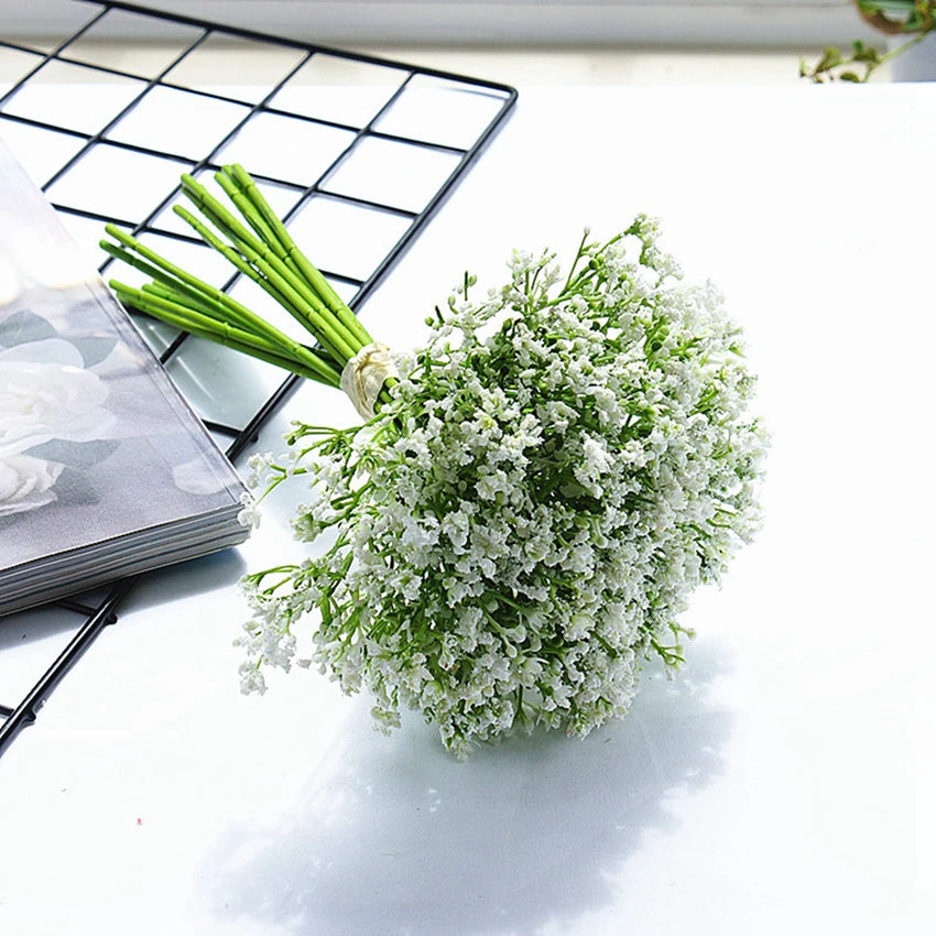 Artificial Baby's Breath Flowers – Wedding & Home Bouquet Decor Artificial Flower Bouquet Babs WHITE 3pcs