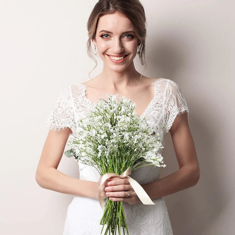 Gypsophila Artificial Flowers 16-Stem Bundle – Wedding Décor Artificial Flower Bundle Babs