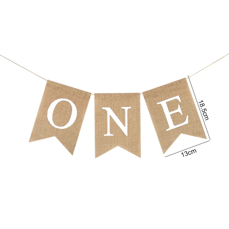 Burlap ONE Garland – First Birthday Banner & Photo Prop Birthday Party Banner Babs