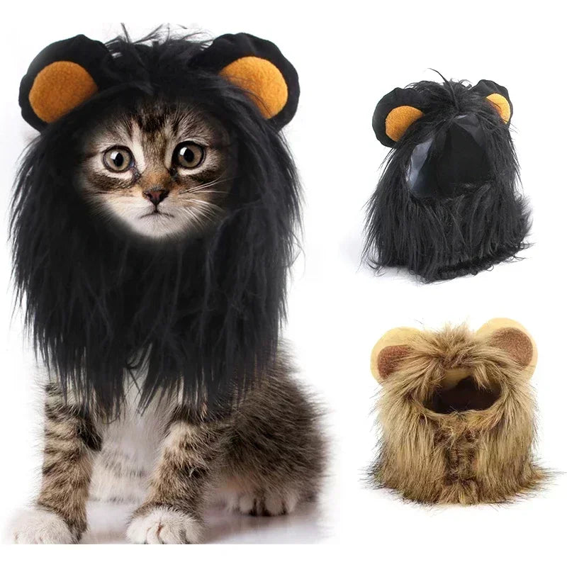 Lion Mane Pet Hat – Cat & Dog Halloween Christmas Costume Pet Costume Hat Babs