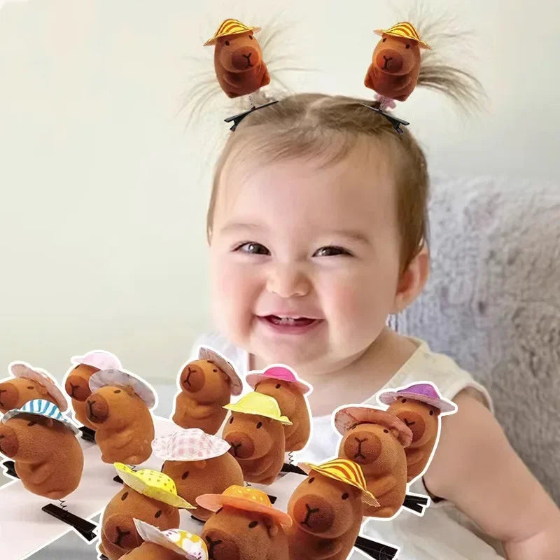 Kawaii 3D Capybara Bow Duckbill Hairpin Clips – 10–100 Pack Kawaii Hair Clips Babs