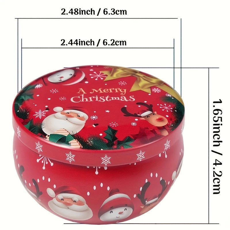 Round Christmas Tinplate Tins with Lids – DIY Candle Making Candle Making Tins Babs