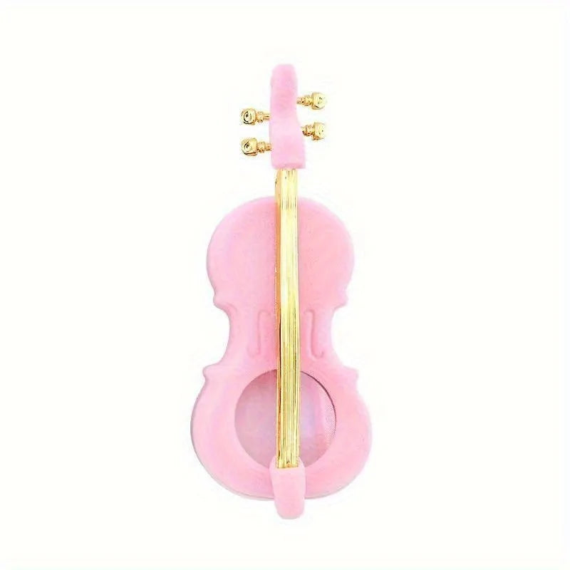Flocked Violin Jewelry Gift Box – Ring, Necklace & Earring Case Jewelry Gift Box Babs Pink