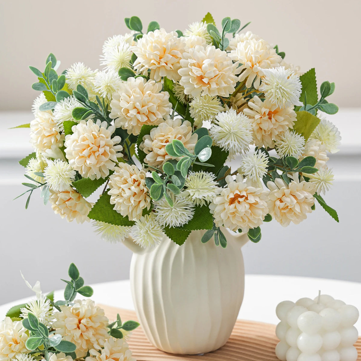 Artificial Silk Dandelion Chrysanthemum Flowers – Wedding & Home Decor Artificial Silk Flowers Babs