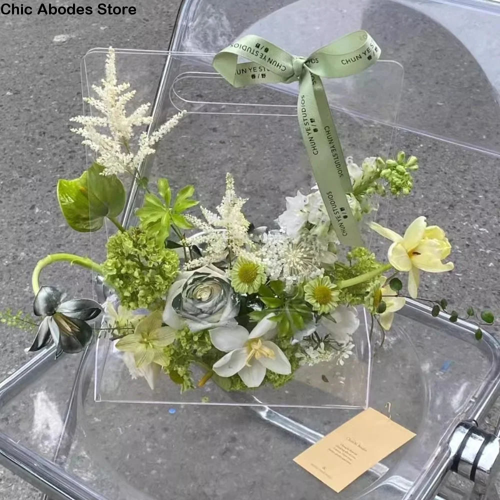 Transparent Acrylic Flower Box – Reusable Bouquet Gift Bag Flower Gift Box Babs