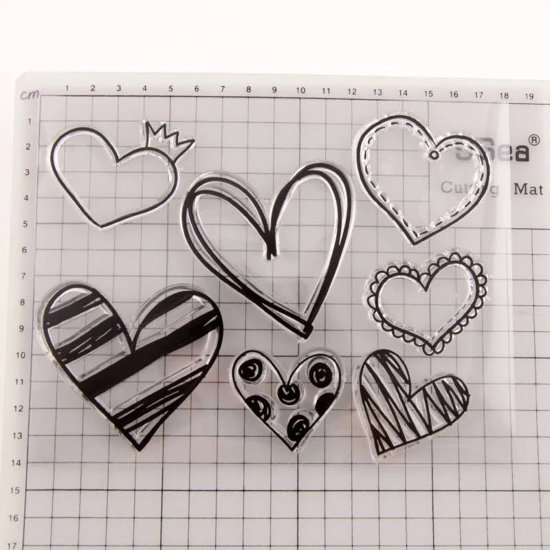 Love Heart Clear Silicone Cling Stamp for Scrapbooking DIY Silicone Cling Stamp Babs