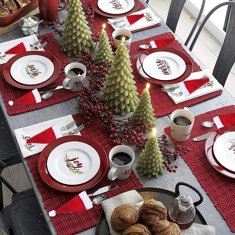 Christmas Hat Cutlery Holder Bags | Xmas Table Décor Set Cutlery Holder Bags Babs