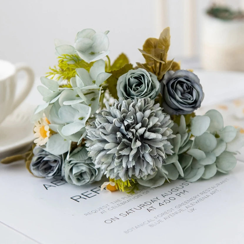 Artificial Chamomile Bouquet for Wedding, Home & Party Décor Artificial Flower Bouquet Babs Blue 3 pcs