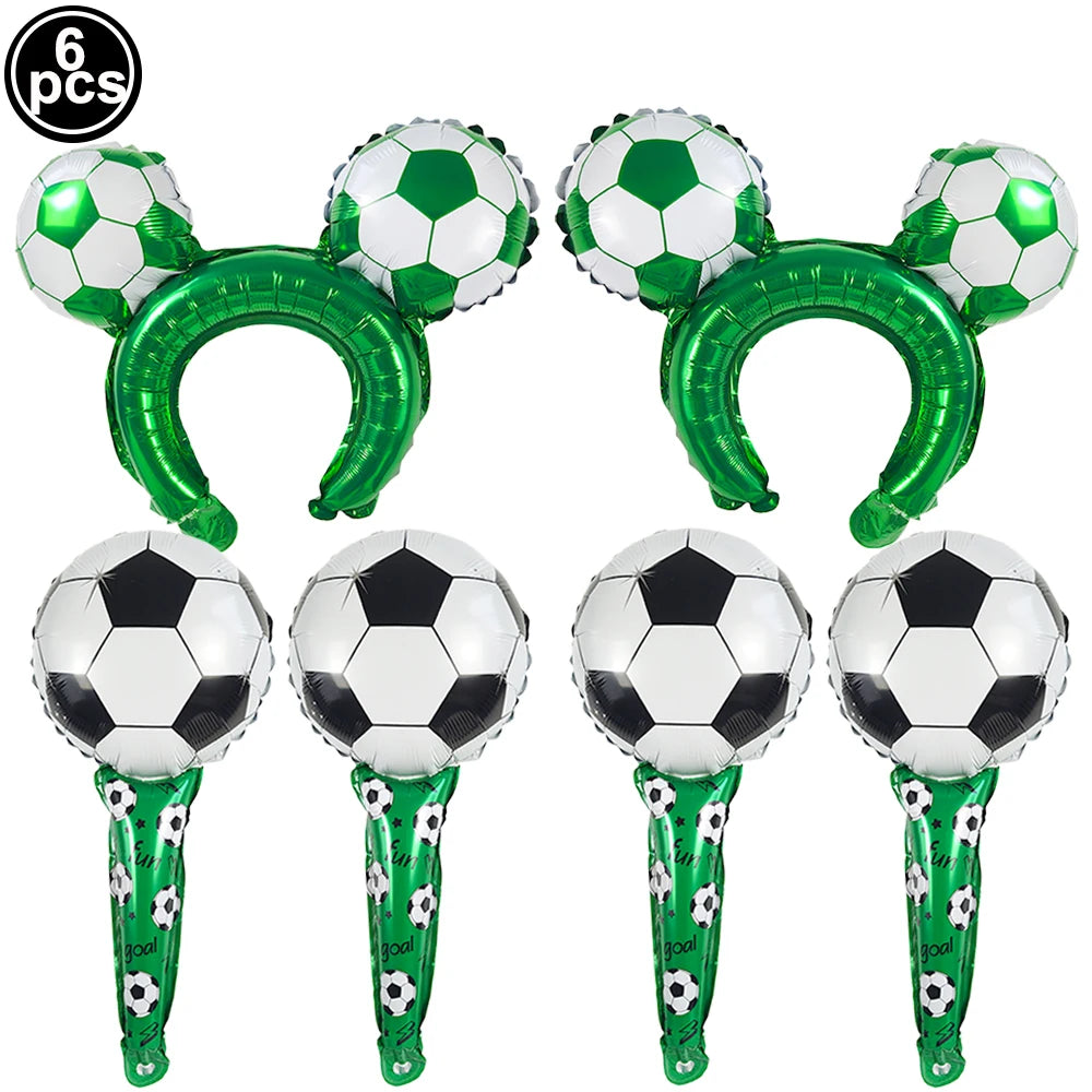 Boy's 8th Birthday Soccer Foil Balloons Party Set