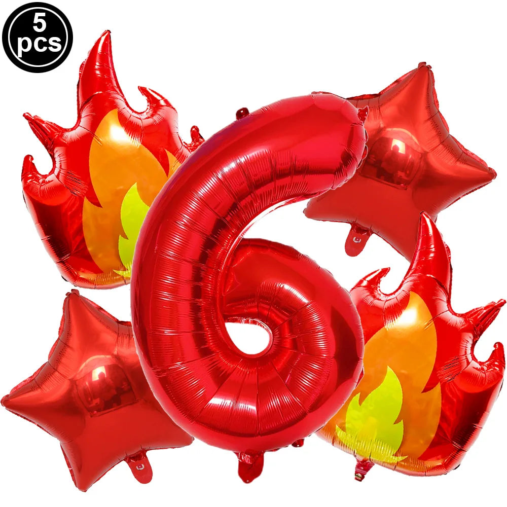 Volcano Theme Party Tableware Set – 5th Birthday Decorations Party Tableware Set Babs Number 6