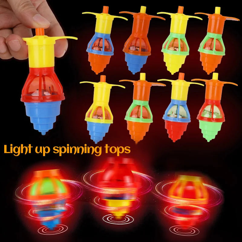 LED Light-Up Spinning Tops Glow Gyro Kids Party Favors 5/10/20pk LED Spinning Top Babs Mix 10Pcs