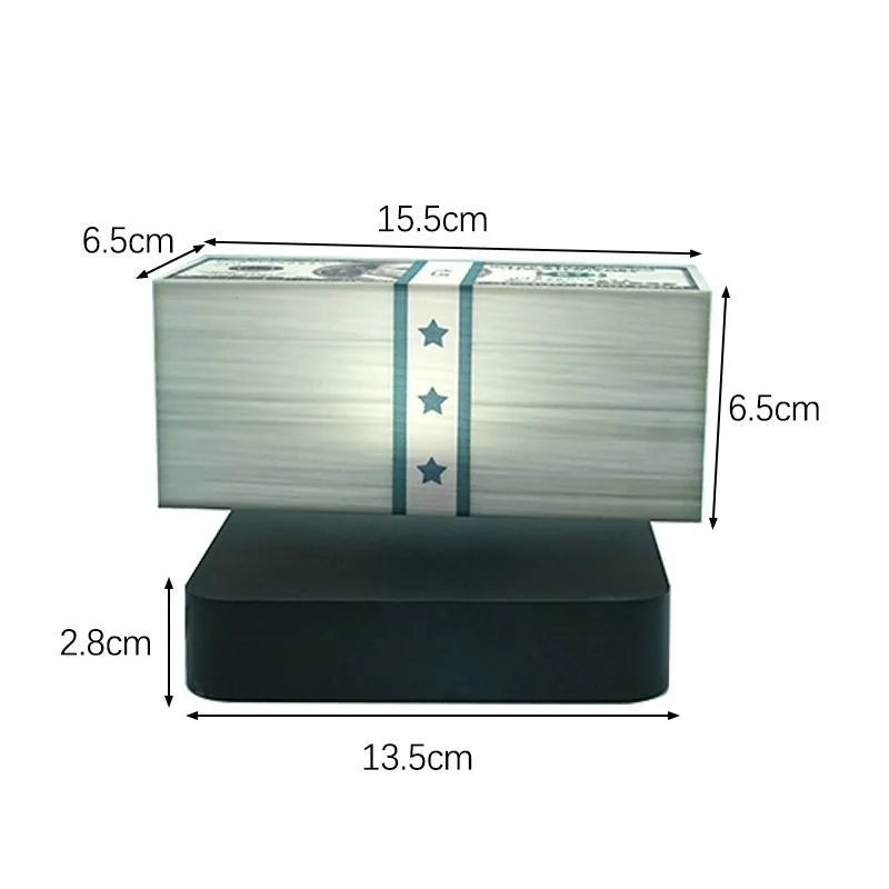 Magnetic Levitation Floating Banknote LED Night Light Ornament Levitation Desk Ornament Babs A