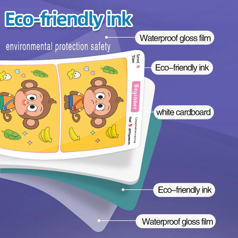 Find the Difference Training Cards – Reusable Fun Game Cards Educational Card Game Babs