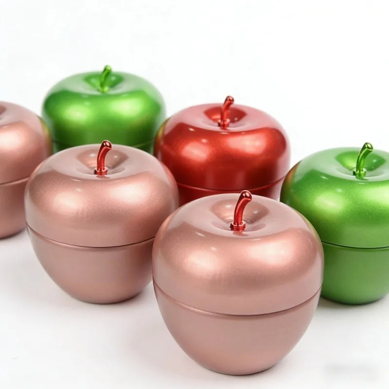 5-Pack Christmas Apple Tin Candy Jars – Festive Metal Containers Metal Food Tins Babs
