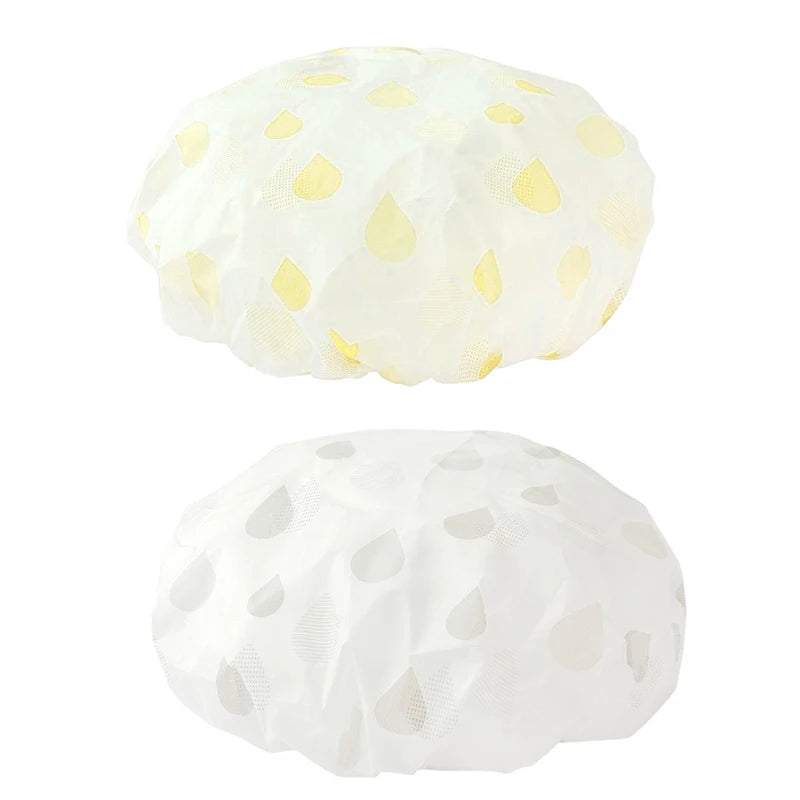 Women's Luxury Reusable Shower Cap – Eco-Friendly Bath & Swim Reusable Shower Cap Babs 2pcs-Apricot Grey
