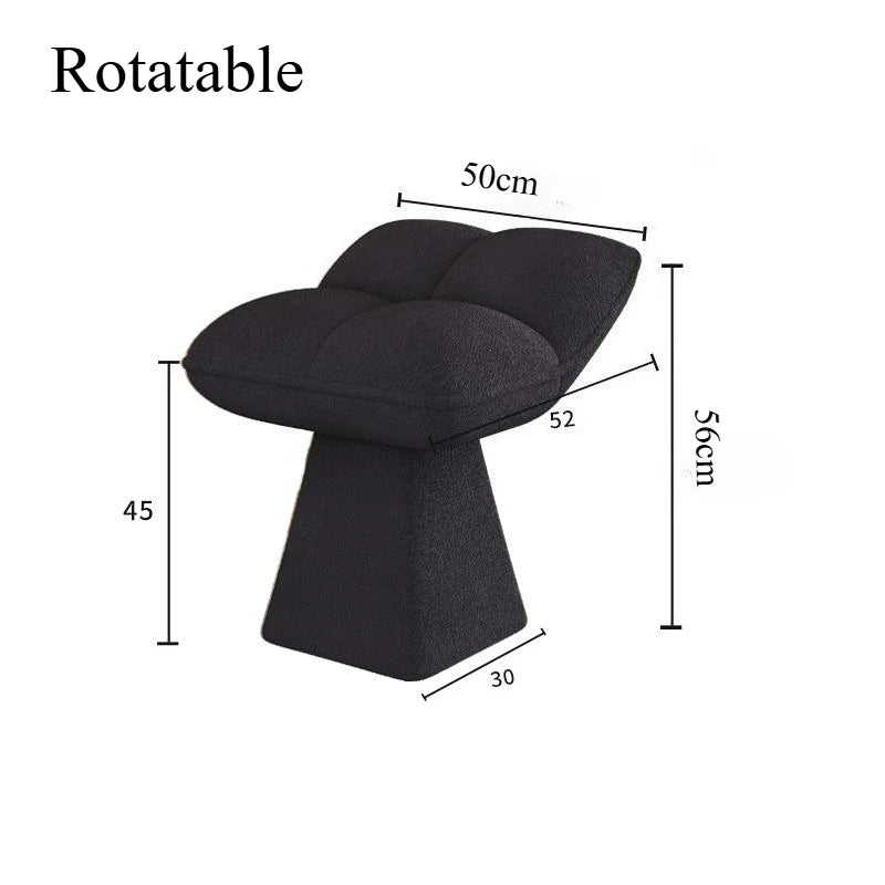 Nordic Modern Ottoman Stool – Cushioned Pine Wood Square Seat Ottoman Stool Babs Black