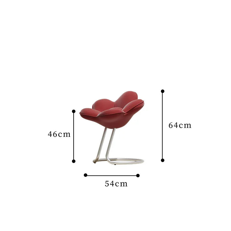 Nordic Petal Dining Chair – Modern Fabric Upholstered Home Chair Dining Chair Babs Red-46CM