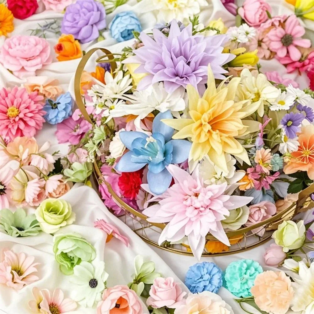 20/52Pcs Silk Artificial Flowers for Home, DIY & Wedding Decor Artificial Silk Flowers Babs