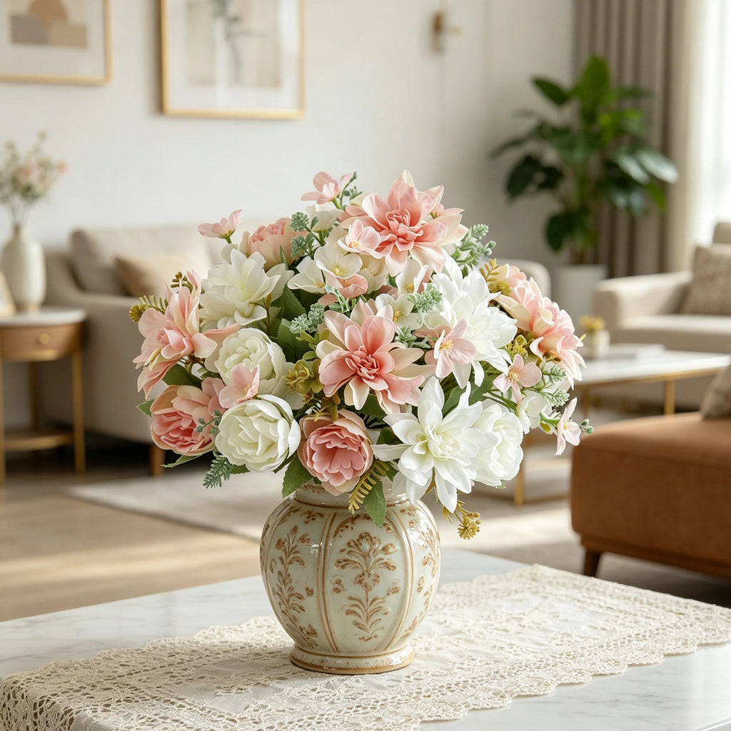 Silk Dahlia Peony Artificial Flowers – Wedding & Home Décor Artificial Silk Flowers Babs