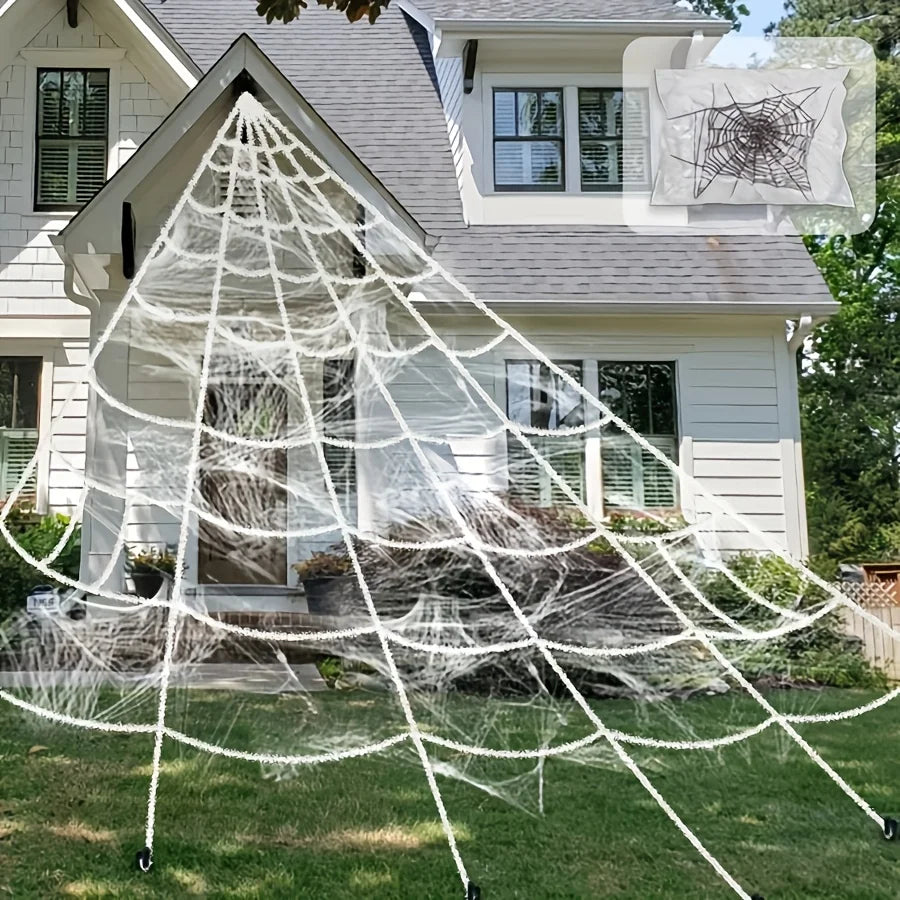 Giant Spider Web Halloween Outdoor Decoration – Lawn & Yard Halloween Decoration Babs