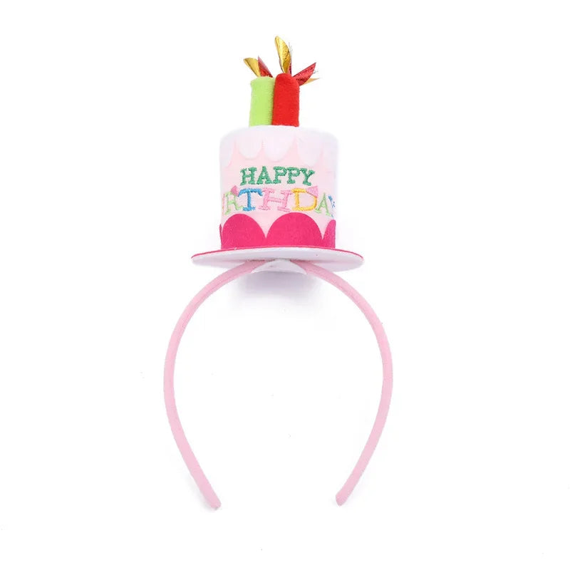 10pcs Birthday Cake Headband Crowns – Pink White Blue Party Set Party Headband Set Babs