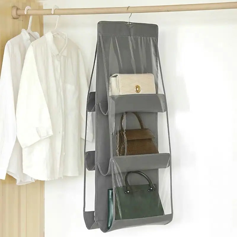 6-Pocket Hanging Handbag Organizer – Waterproof Closet Storage Closet Bag Organizer Babs