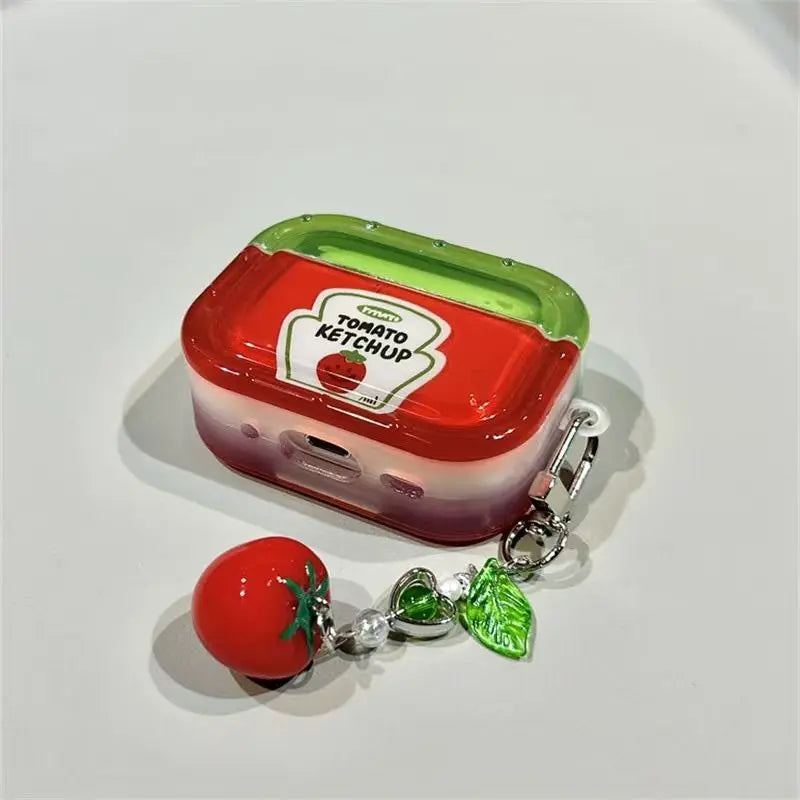 Ketchup Shaped AirPods Pro Case – Cute Silicone Cover Earphone Case Babs