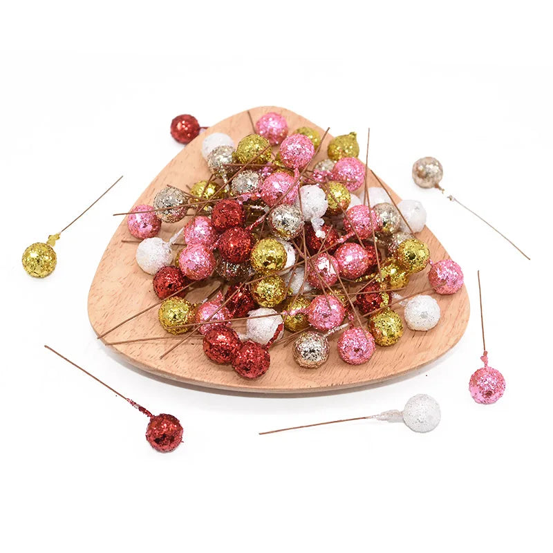 50Pcs Glitter Artificial Flower Stamens & Berries – DIY Decor Artificial Flower Stamens Babs