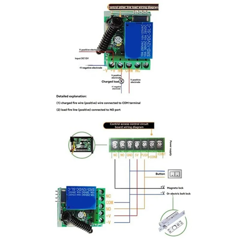 RF 433MHz 12V Relay Receiver Wireless Remote Control Switch Wireless Relay Switch Babs