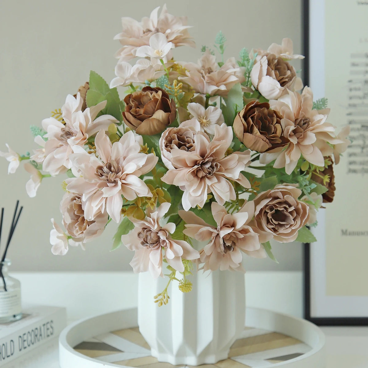 Silk Dahlia Peony Artificial Flowers – Wedding & Home Decor Artificial Silk Flowers Babs