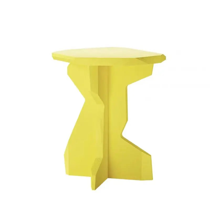 Modern Minimalist Solid Pine Wood Side Table 40×40×45 cm Wooden Side Table Babs Yellow