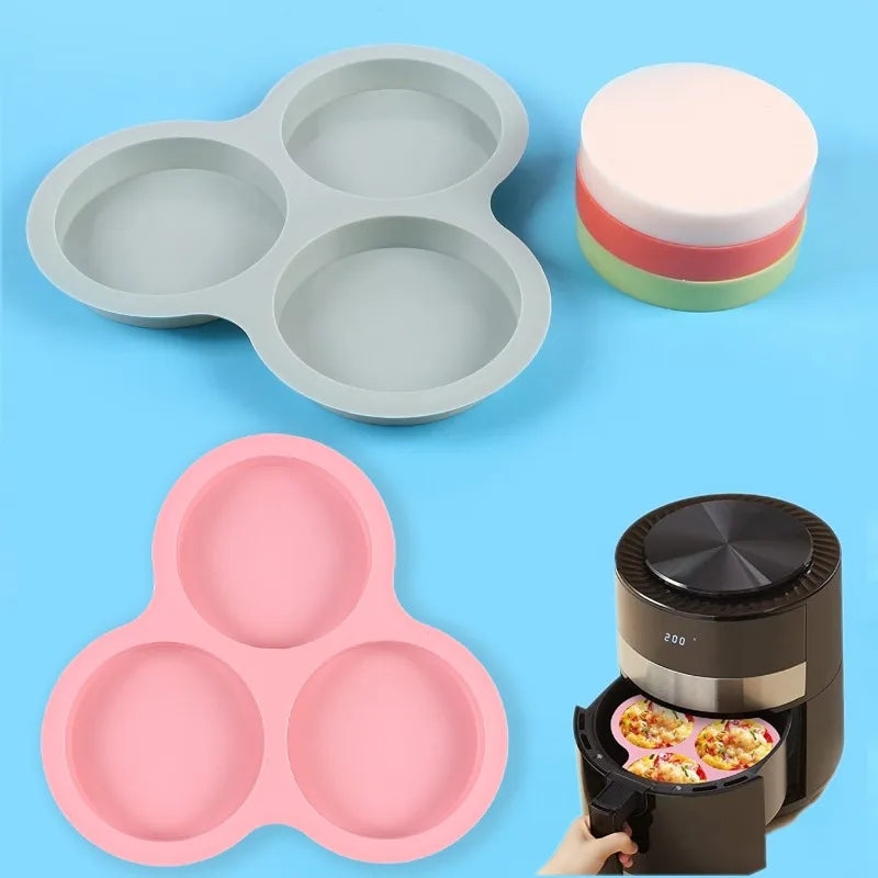 3-Cavity Silicone Muffin & Egg Mold – Air Fryer Oven Safe Silicone Baking Mold Babs