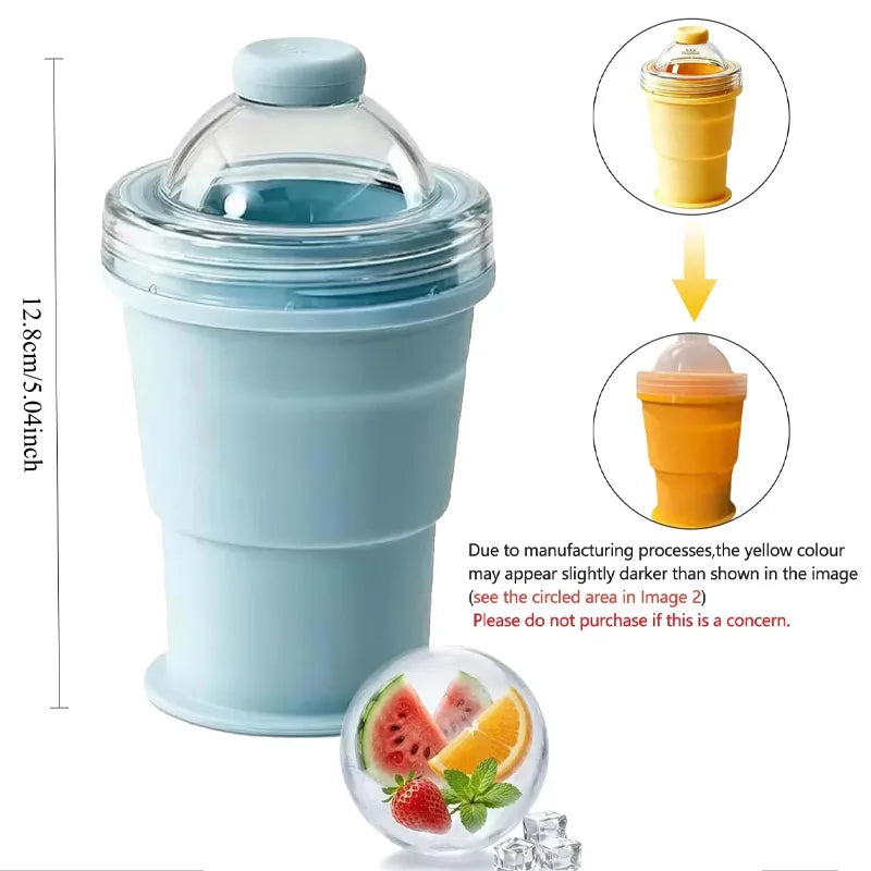 2-in-1 Silicone Folding Cup & Ice Ball Mold | Portable & Eco-Safe Ice Ball Mold Cup Babs