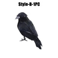 Simulation Black Crow Raven Garden Decor & Bird Repellent Garden Bird Deterrent Babs Style B-1PC