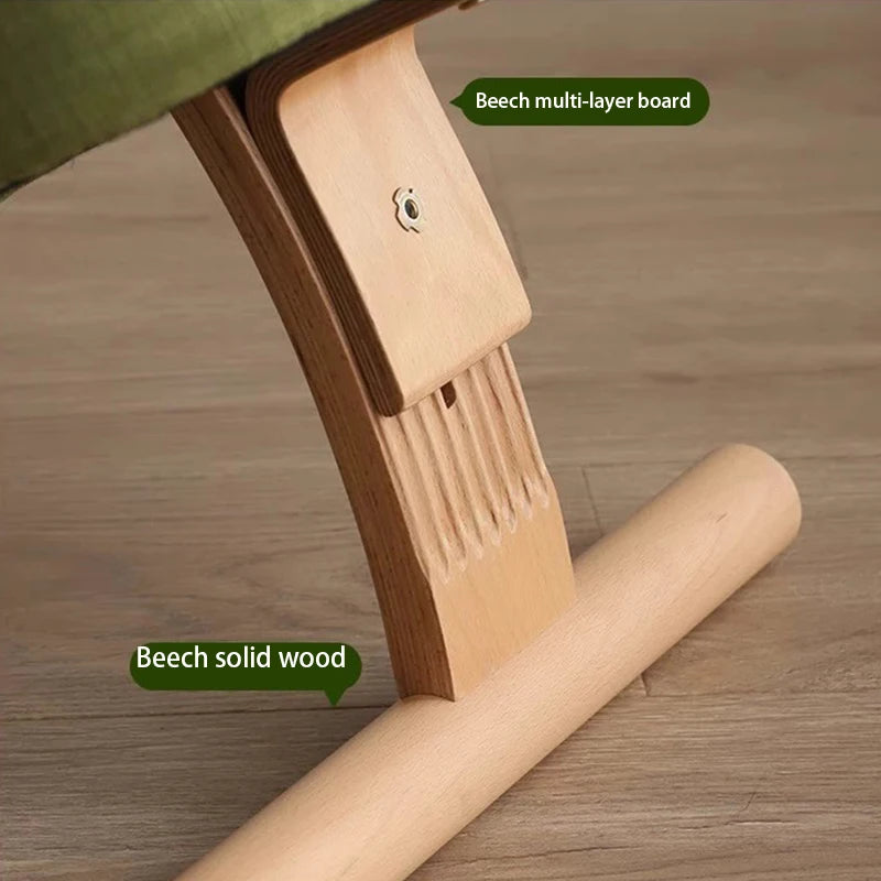 Ergonomic Beech Wood Office Chair | Linen Cushion Modern Desk Ergonomic Office Chair Babs