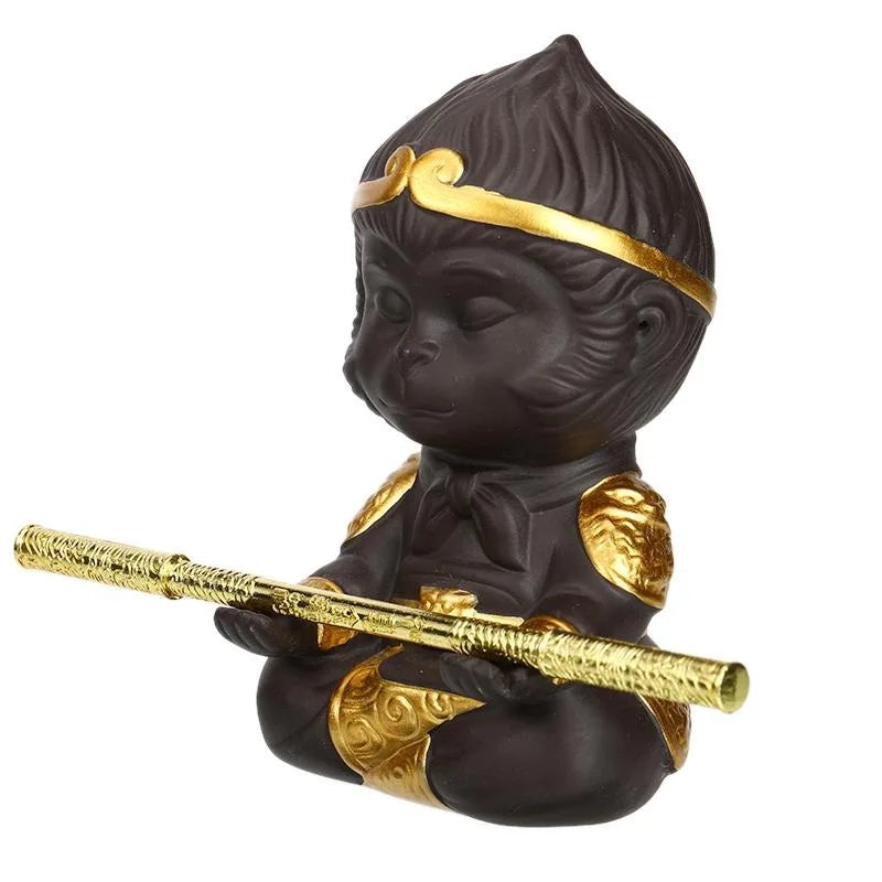 Purple Clay Sun Wukong Tea Pet – Monkey King Kung Fu Statue Tea Pet Figurine Babs