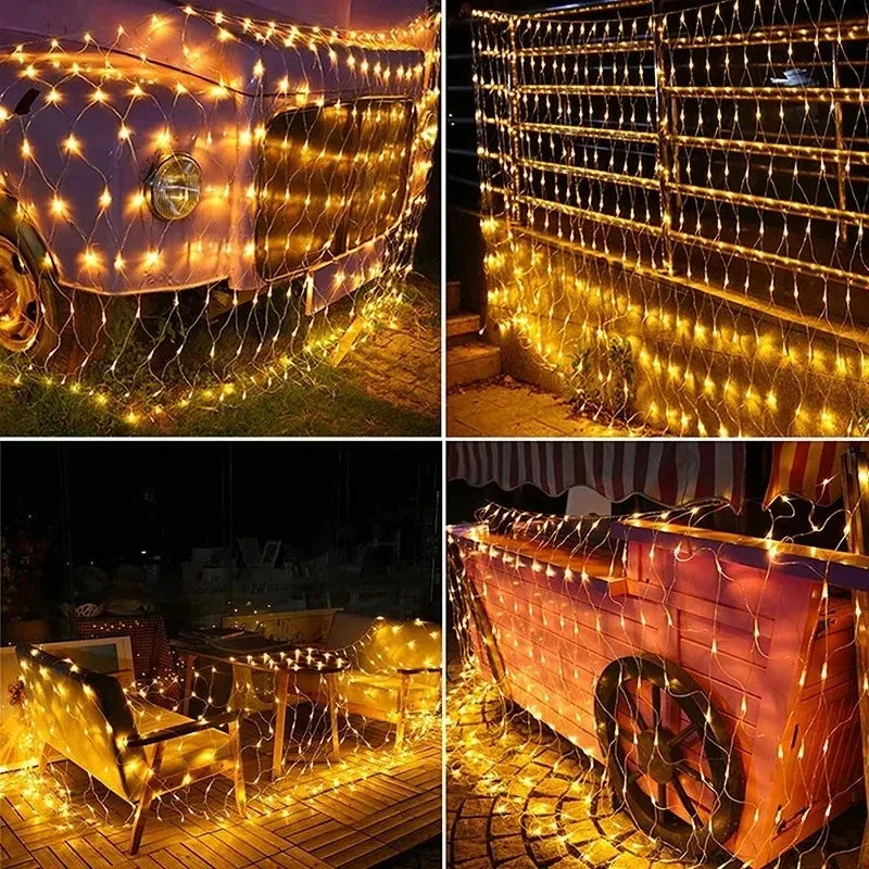 96 LED Net Mesh String Lights 1.5x1.5M – Christmas & Wedding Decor LED Mesh String Lights Babs