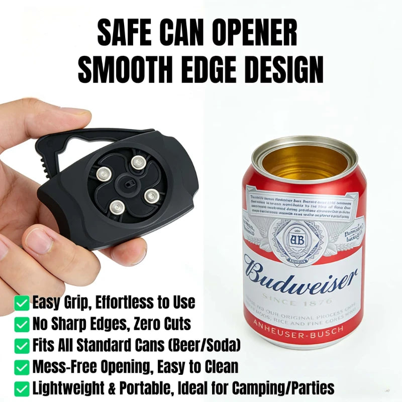 Smooth Edge Safe Can Opener – Portable Camping & Kitchen Tool Can Opener Babs
