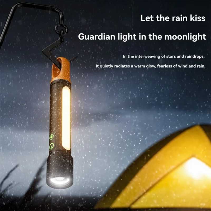 Zoom Flashlight 3500mAh Type-C Rechargeable with Side Light Rechargeable Flashlight Babs