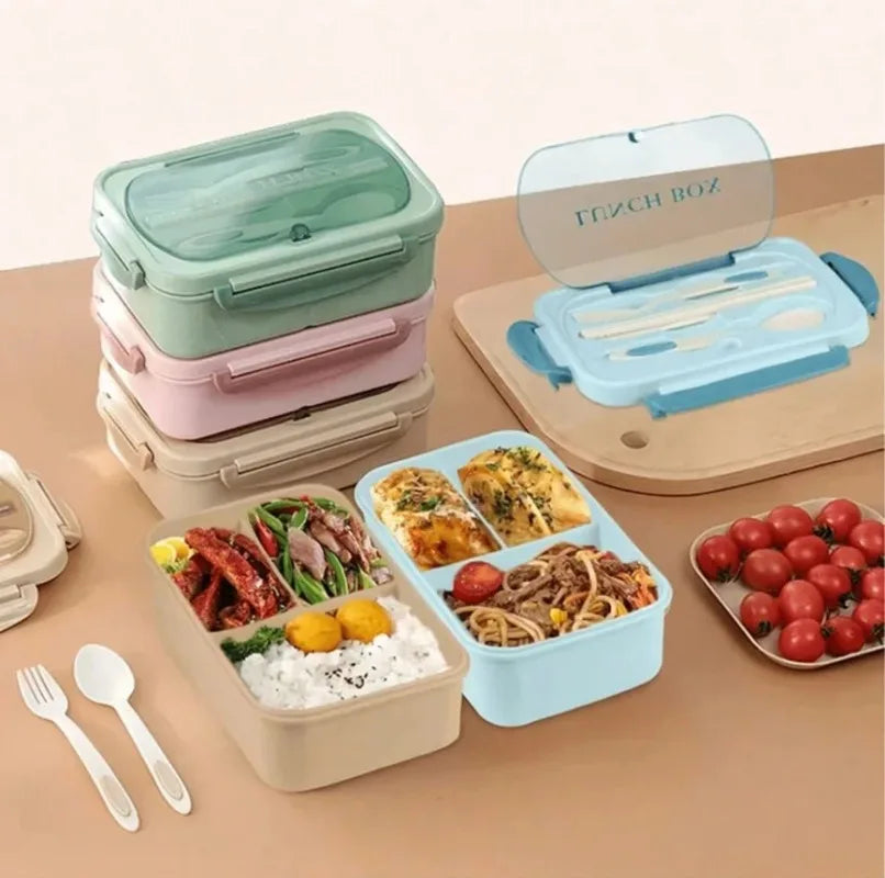 Adult Bento Box Set – 3 Compartments, Microwave & Dishwasher Safe Bento Lunch Box Babs